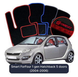 Dywaniki Welurowe OMEVO do Smart ForFour 1 gen Hatchback 5 drzwi (2004-2006)