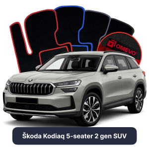 Dywaniki Welurowe OMEVO do Škoda Kodiaq 5-osobowy 2 gen SUV (2024-2026)