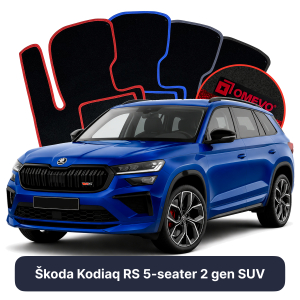 Dywaniki Welurowe OMEVO do Škoda Kodiaq RS 5-osobowy 2 gen SUV (2024-2026)