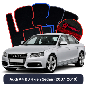 Dywaniki Welurowe OMEVO do Audi A4 B8 4 gen Sedan (2007-2016)