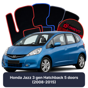 Dywaniki Welurowe OMEVO do Honda Jazz 3 gen Hatchback 5 drzwi (2008-2015)