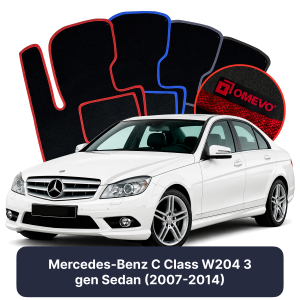 Dywaniki Welurowe OMEVO do Mercedes-Benz C klasa W204 3 gen Sedan (2007-2014)