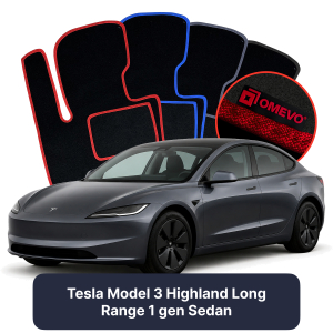 Dywaniki Welurowe OMEVO do Tesla Model 3 Highland Long Range 1 gen Sedan (2022-2026)