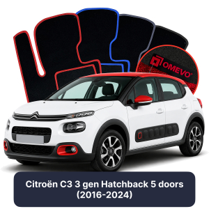 Dywaniki Welurowe OMEVO do Citroën C3 3 gen Hatchback 5 drzwi (2016-2024)
