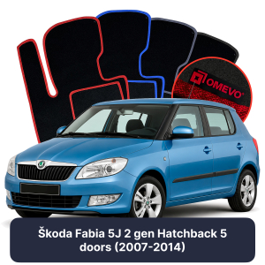 Dywaniki Welurowe OMEVO do Škoda Fabia 5J 2 gen Hatchback 5 drzwi (2007-2014)