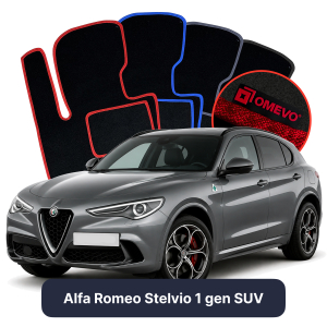 Dywaniki Welurowe OMEVO do Alfa Romeo Stelvio 1 gen SUV (2016-2026)