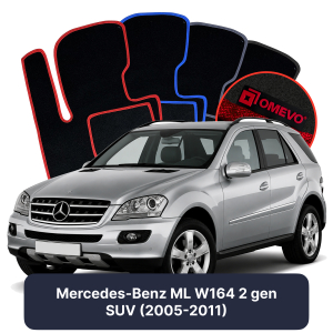 Dywaniki Welurowe OMEVO do Mercedes-Benz ML W164 2 gen SUV (2005-2011)