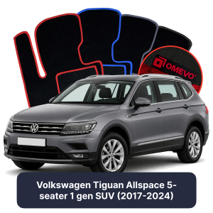 Dywaniki Welurowe OMEVO do Volkswagen Tiguan Allspace 5-osobowy 1 gen SUV (2017-2024)