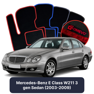 Dywaniki Welurowe OMEVO do Mercedes-Benz E klasa W211 3 gen Sedan (2003-2009)