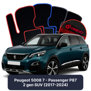 Dywaniki Welurowe OMEVO do Peugeot 5008 7 - Osobowy P87 2 gen SUV (2017-2024)