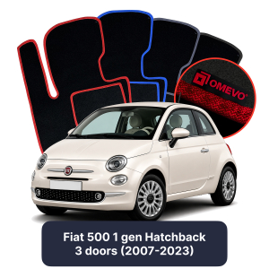 Dywaniki Welurowe OMEVO do Fiat 500 1 gen Hatchback 3 drzwi (2007-2023)