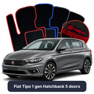 Dywaniki Welurowe OMEVO do Fiat Tipo 1 gen Hatchback 5 drzwi (2015-2026)