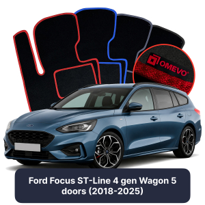 Dywaniki Welurowe OMEVO do Ford Focus ST-Line 4 gen Kombi 5 drzwi (2018-2025)