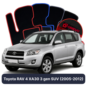 Dywaniki Welurowe OMEVO do Toyota RAV 4 XA30 3 gen SUV (2005-2012)
