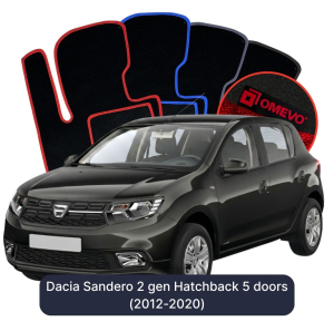 Dywaniki Welurowe OMEVO do Dacia Sandero 2 gen Hatchback 5 drzwi (2012-2020)