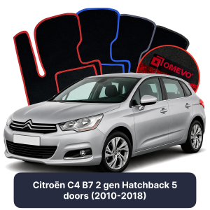 Dywaniki Welurowe OMEVO do Citroën C4 B7 2 gen Hatchback 5 drzwi (2010-2018)