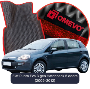 OMEVO 5D Pro EVA Dywaniki do Fiat Punto Evo 3 gen Hatchback 5 drzwi (2009-2012)
