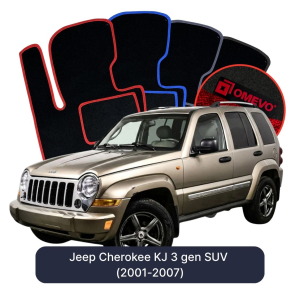Dywaniki Welurowe OMEVO do Jeep Cherokee KJ 3 gen SUV (2001-2007)