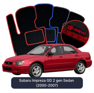 Dywaniki Welurowe OMEVO do Subaru Impreza GD 2 gen Sedan (2000-2007)