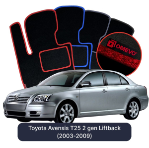 Dywaniki Welurowe OMEVO do Toyota Avensis T25 2 gen Liftback (2003-2009)