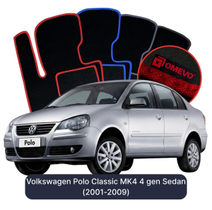 Dywaniki Welurowe OMEVO do Volkswagen Polo Classic MK4 4 gen Sedan (2001-2009)