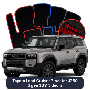 Dywaniki Welurowe OMEVO do Toyota Land Cruiser 7-osobowy J250 5 gen SUV 5 drzwi (2024-2026)