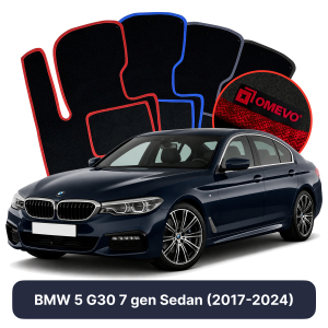 Dywaniki Welurowe OMEVO do BMW 5 G30 7 gen Sedan (2017-2024)