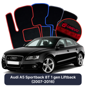 Dywaniki Welurowe OMEVO do Audi A5 Sportback 8T 1 gen Liftback (2007-2016)