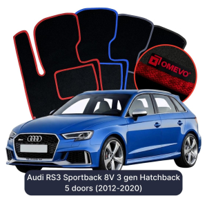 Dywaniki Welurowe OMEVO do Audi RS3 Sportback 8V 3 gen Hatchback 5 drzwi (2012-2020)