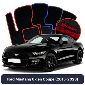 Dywaniki Welurowe OMEVO do Ford Mustang 6 gen Coupe (2015-2023)