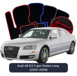 Dywaniki Welurowe OMEVO do Audi A8 D3 2 gen Sedan Long (2002-2009)
