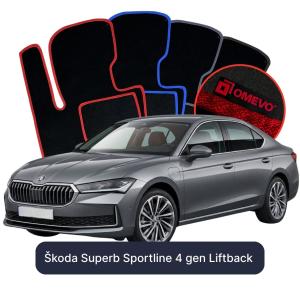 Dywaniki Welurowe OMEVO do Škoda Superb Sportline 4 gen Liftback (2023-2026)