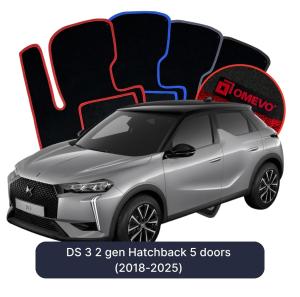 Dywaniki Welurowe OMEVO do DS 3 2 gen Hatchback 5 drzwi (2018-2025)