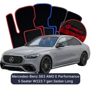 Dywaniki Welurowe OMEVO do Mercedes-Benz S63 AMG E Performance 5-osobowy W223 7 gen Sedan Long (2020-2026)