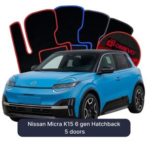 Dywaniki Welurowe OMEVO do Nissan Micra K15 6 gen Hatchback 5 drzwi (2025-2026)
