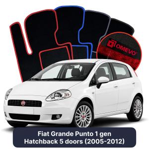 Dywaniki Welurowe OMEVO do Fiat Grande Punto 1 gen Hatchback 5 drzwi (2005-2012)