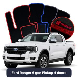 Dywaniki Welurowe OMEVO do Ford Ranger  6 gen Pick-up 4 drzwi (2022-2026)