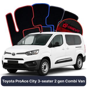 Dywaniki Welurowe OMEVO do Toyota ProAce City 3-osobowy 2 gen KombiVan (2019-2026)