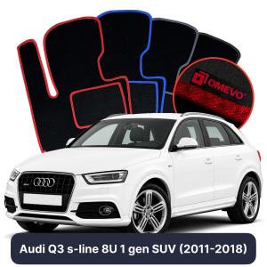 Dywaniki Welurowe OMEVO do Audi Q3 s-line 8U 1 gen SUV (2011-2018)