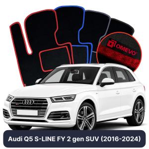 Dywaniki Welurowe OMEVO do Audi Q5 S-LINE FY 2 gen SUV (2016-2024)