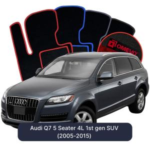 Dywaniki Welurowe OMEVO do Audi Q7 5-osobowy 4L 1 gen SUV (2005-2015)