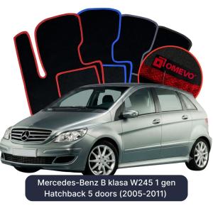 Dywaniki Welurowe OMEVO do Mercedes-Benz B klasa W245 1 gen Hatchback 5 drzwi (2005-2011)