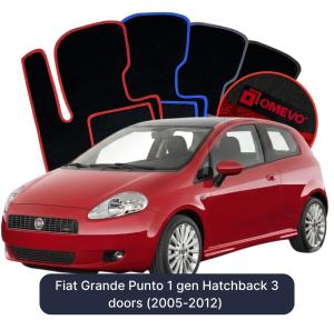 Dywaniki Welurowe OMEVO do Fiat Grande Punto 1 gen Hatchback 3 drzwi (2005-2012)