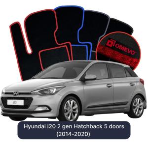Dywaniki Welurowe OMEVO do Hyundai I20 2 gen Hatchback 5 drzwi (2014-2020)