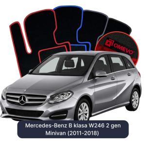 Dywaniki Welurowe OMEVO do Mercedes-Benz B klasa W246 2 gen Minivan (2011-2018)