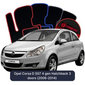 Dywaniki Welurowe OMEVO do Opel Corsa D S07 4 gen Hatchback 3 drzwi (2006-2014)