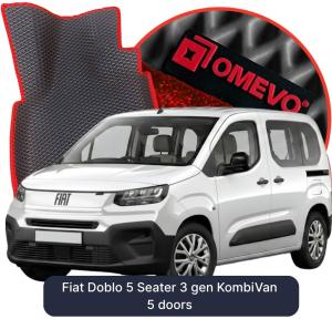 OMEVO 5D Pro EVA Dywaniki do Fiat Doblo 5-osobowy  3 gen KombiVan 5 drzwi (2022-2026)