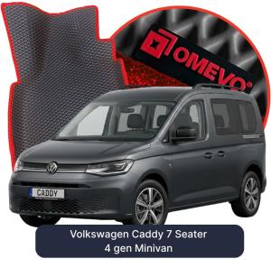 OMEVO 5D Pro EVA Dywaniki do Volkswagen Caddy 7-osobowy 4 gen Minivan (2020-2026)