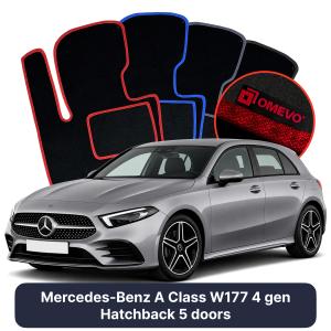 Dywaniki Welurowe OMEVO do Mercedes-Benz A klasa W177 4 gen Hatchback 5 drzwi (2019-2026)