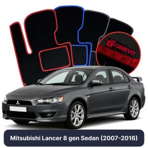 Dywaniki Welurowe OMEVO do Mitsubishi Lancer 8 gen Sedan (2007-2016)